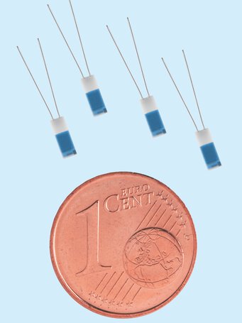 Comparación del tamaño de un sensor Pt100