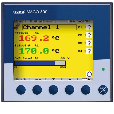 JUMO IMAGO  500 - Wielokanałowy regulator temperatury procesowy i programowy