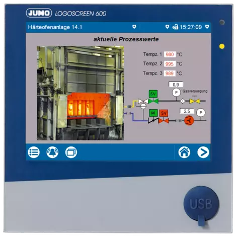 JUMO LOGOSCREEN 600 - Grafische datalogger met touchscreen