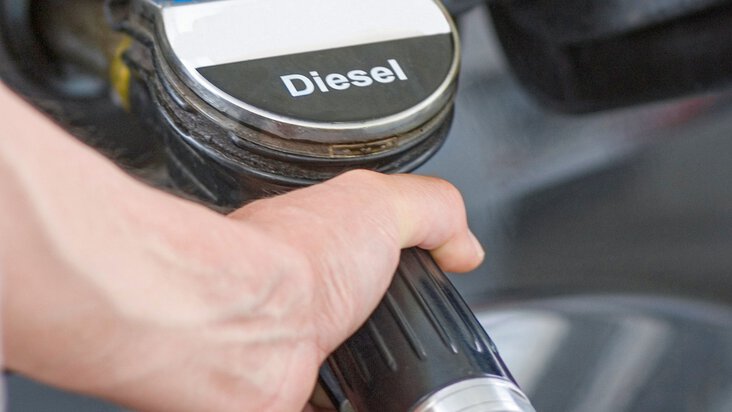 Filling a car with diesel 