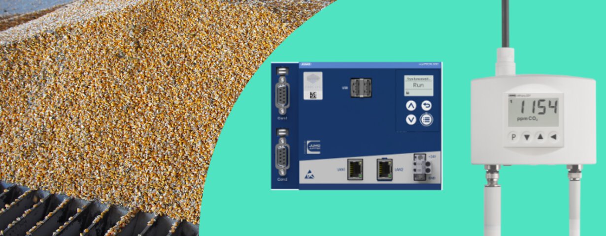 Monitoring temperature and humidity in the seed store with wTRANS E01 sensors (902928) and variTRON 500 PLC (705002)