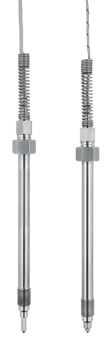 Screw-in melt thermocouples - With sharp or flat probe tips
