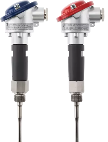 JUMO HEATtemp - Sonda de temperatura RTD para roscar para medidores combinados de frío / calor con cabezal  para montaje directo (tipo DL)