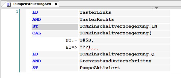 Beispielprogramm in Anweisungsliste