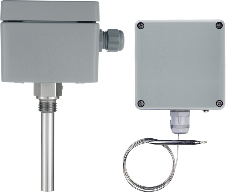 Surface-mounted single thermostat or surface-mounted double