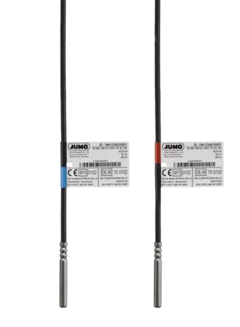 JUMO HEATtemp - Insteek weerstand temperatuursensor voor warmtemeters met aansluitkabel voor insteekhulzen, type PS/PL