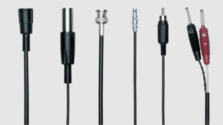 Lines, connectors, and sockets for pH, redox, conductivity, and temperature sensors