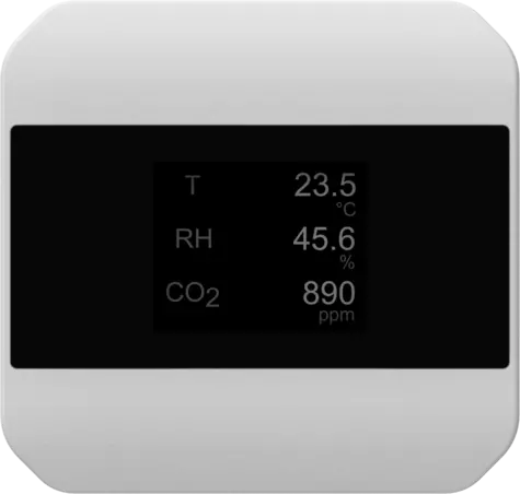 JUMO hydroTRANS S10 - Luftfugtigheds- og temperaturtransmitter med valgfrit CO2-modul i indendørs version
