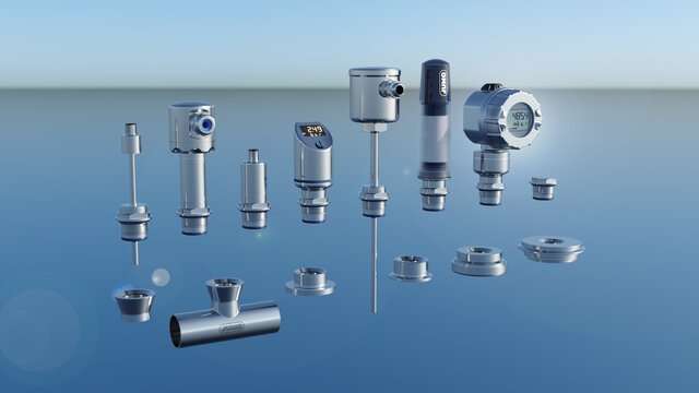 Übersicht der hygienischen Sensoren mit dem Anschlusssystem PEKA-Systems von JUMO