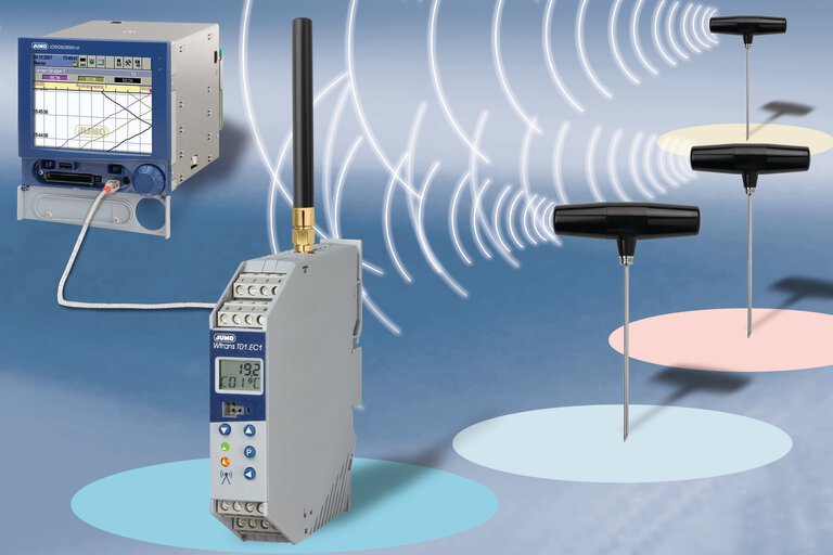 Sensore di temperatura senza fili con trasmissione radio JUMO Wtrans T