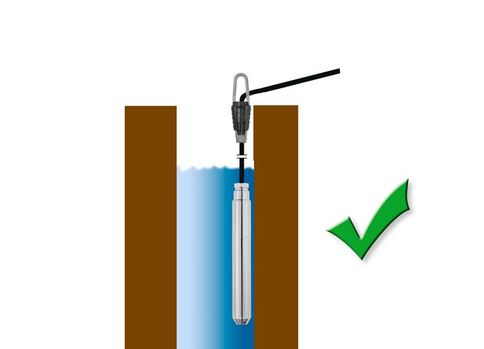 correct installation of the hydrostatic probe
