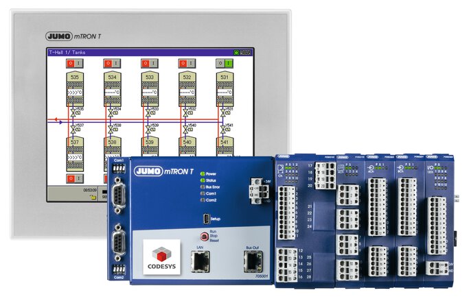 Sistema de medición, control y automatización con HMI JUMO mTRON T 