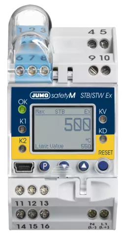 JUMO safetyM STB/STW Ex - Limitador y monitor de temperatura de seguridad según DIN EN 14597 y aprobación ATEX