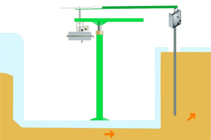 Vertical glass level sensor