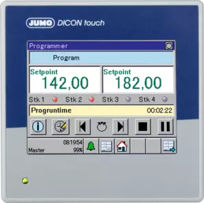 JUMO DICON touch - To-kanals / firekanals prosess- og programstyreenhet