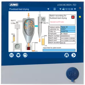 JUMO LOGOSCREEN 700 - 페이퍼리스 기록계 (터치스크린, 6/12/18채널 아날로그입력, PROFINET IO, cULus인증, FDA 21 CFR, AMS2750, CQI-9, ST code )