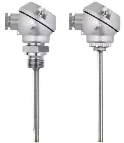 JUMO HEATtemp - Sonda de temperatura RTD de inserción para contadores de calor con cabezal para manga de inmersión (tipo PL)