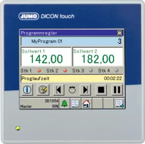 JUMO DICON touch - To-kanals / firekanals prosess- og programstyreenhet