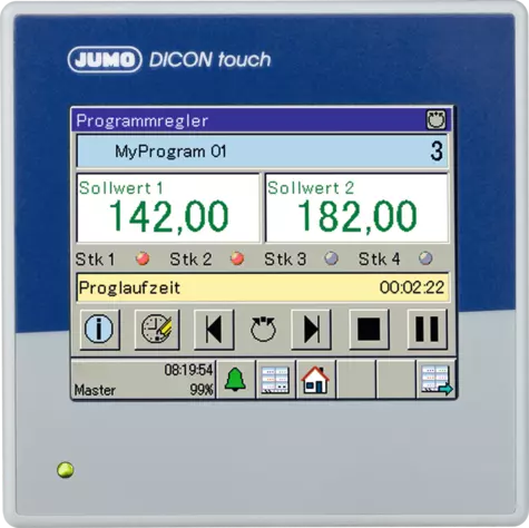 JUMO DICON touch - To-kanals/fire-kanals proces- og programcontroller