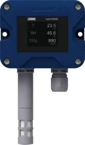 JUMO hydroTRANS S20 - Luftfugtigheds- og temperaturtransmitter med valgfrit CO2-modul i vægmonteret version