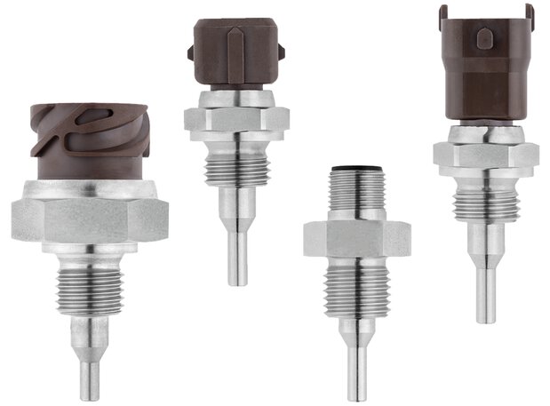 Plug-in resistance temperature sensors for heat pumps