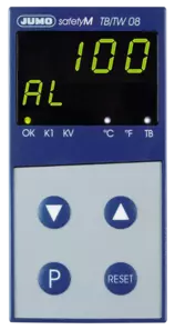 JUMO safetyM TB/TW08 - Teplotní omezovač/hlídač podle DIN EN 14597