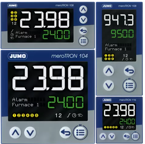 JUMO meroTRON - Moduláris egycsatornás/kétcsatornás szabályozó PLC funkcióval