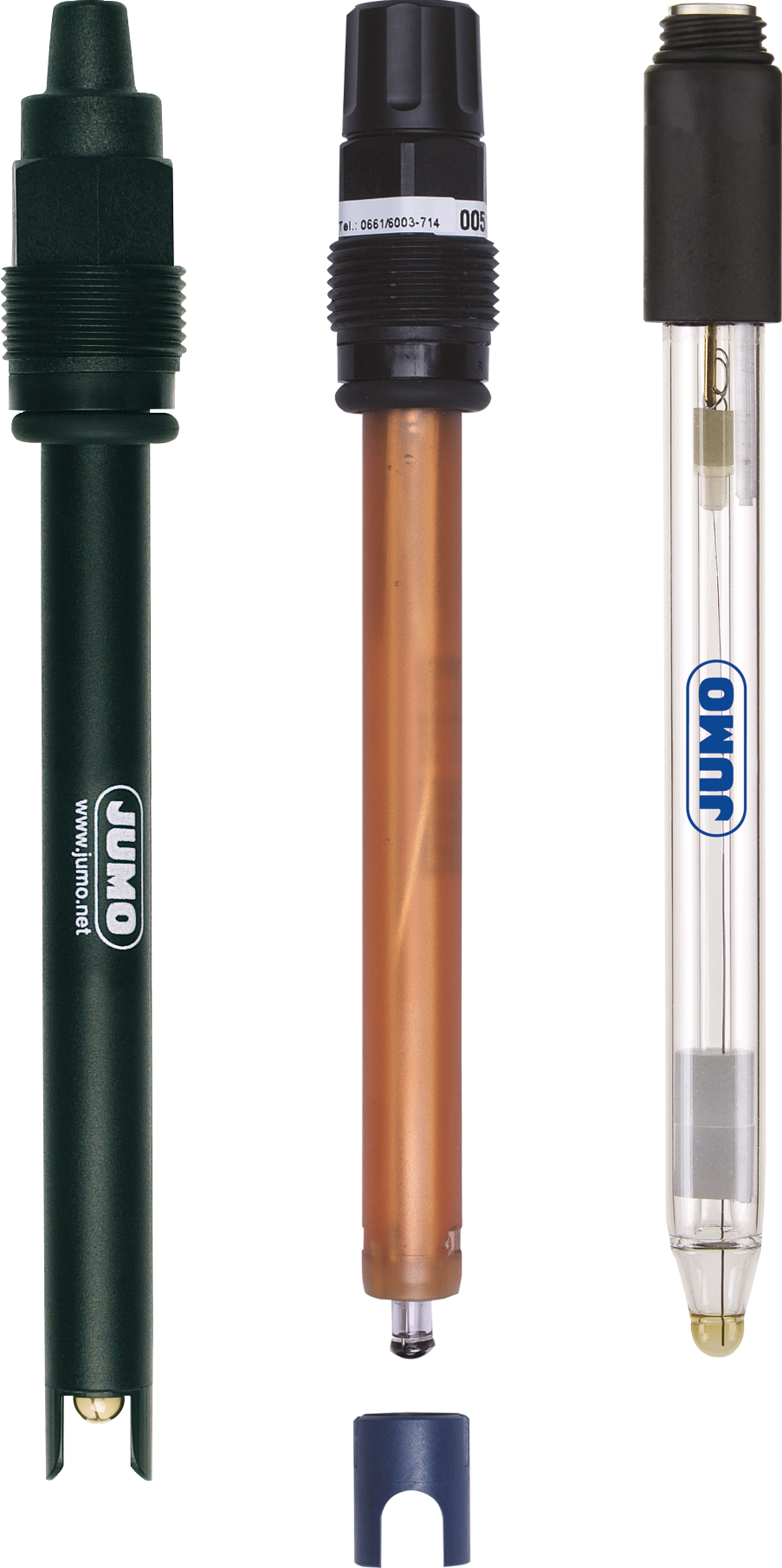 pH combination electrode with glass or plastic shaft JUMO