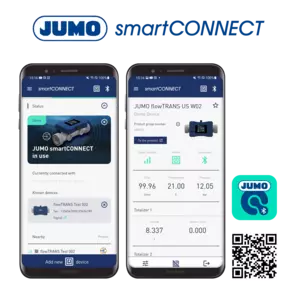 JUMO smartCONNECT - Mobilní přístup k přístrojům JUMO pomocí Bluetooth rozhraní.