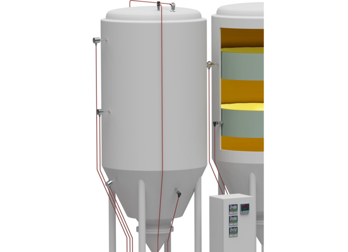 Mesure du niveau dans la cuve de fermentation et de stockage