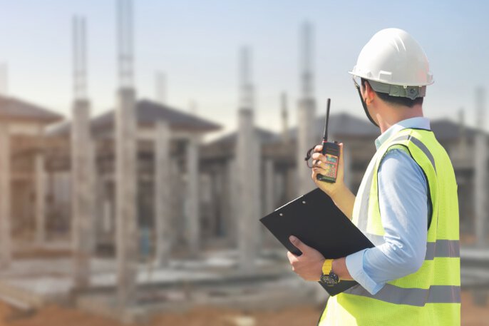 Construction site supervisor worker