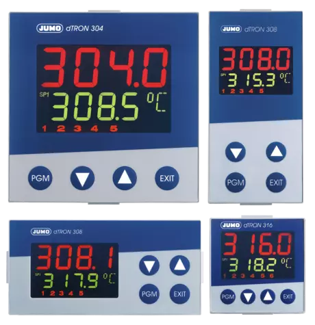 JUMO dTRON 304/308/316 - Controlador compacto con función de programa.