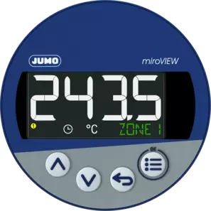 JUMO miroVIEW - Inteligentny wskaźnik cyfrowy z funkcją monitorowania wartości granicznych do montażu w panelu