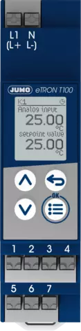 JUMO eTRON T100 - Electronic thermostat with optional PID two-state controller function