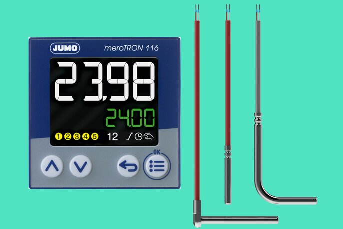 Resistance temperature sensors with connecting cable (902150) and JUMO meroTRON PLC (703051)
