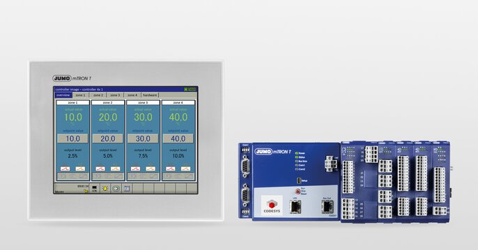 JUMO mTRON T PLC with modules and HMI (705001)