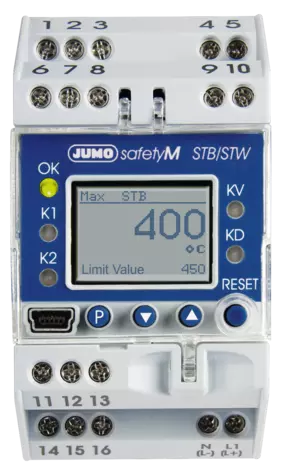 JUMO safetyM STB/STW - Veiligheidstemperatuurbegrenzer, -bewaker conform DIN EN 14597