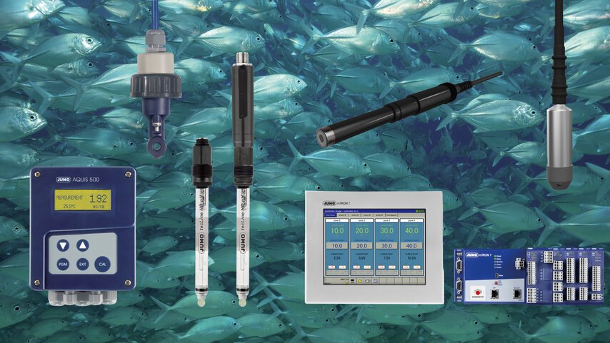 JUMO solutions for essential measurements for seawater and freshwater treatment in aquaculture systems