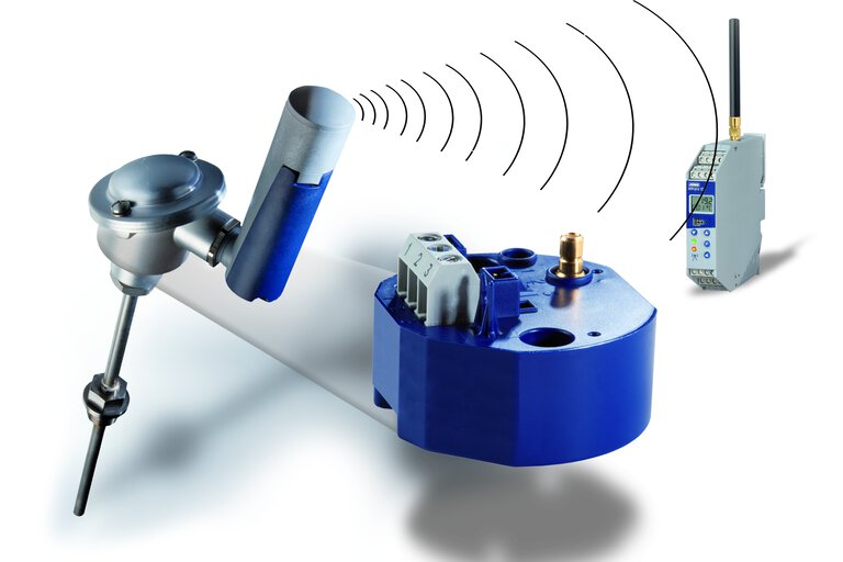 Wireless temperature transmitter to be mounted in the JUMO Wtrans B head