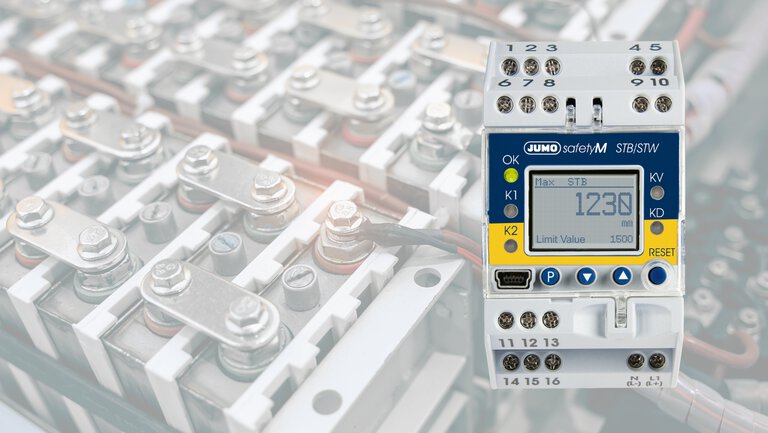 JUMO STB/STW safety temperature limiter (701150) for temperature control in battery production