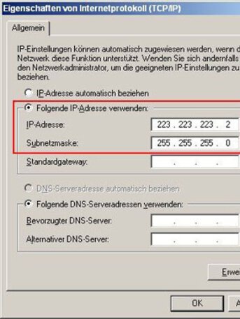 Configuring the network card