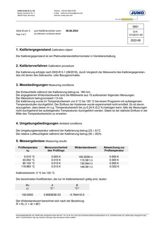 Muster-Kalibrierschein DAkkS, Seite 2