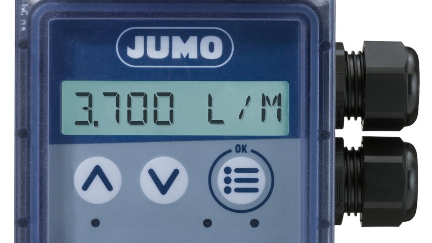 Immersion magnetic-inductive flow meter with display JUMO flowTRANS MAG I02