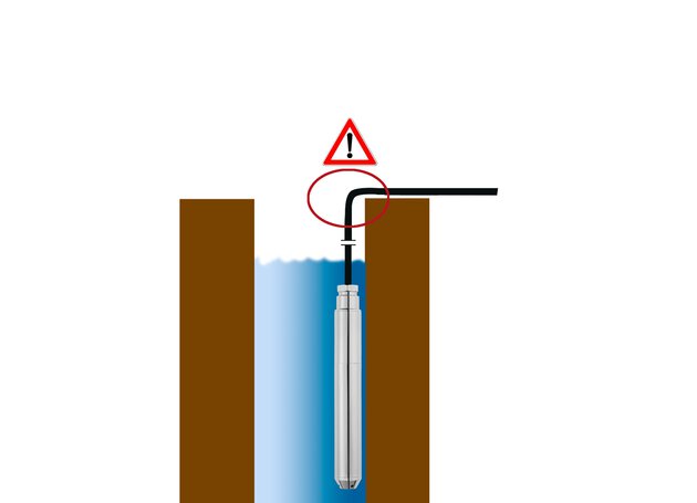 incorrect installation of hydrostatic probe