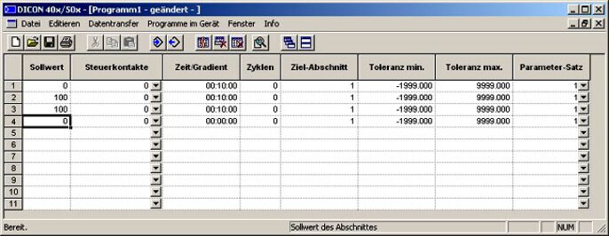 Programmkurve schreiben als PC-Programmdatei (Beispiel)
