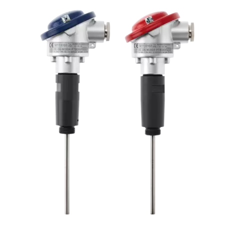 JUMO HEATtemp - Push-in RTD temperature probes for combined cold and heat meters with terminal head for thermowells (type PL)