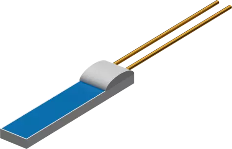 Platina-chip temperatuursensor PCW-M-AuNi - met aansluitdraad conform DIN EN IEC 60751