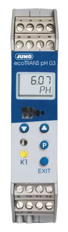 JUMO ecoTRANS pH 03 - pH, Redox(ORP) 및 온도용 트랜스미터 및 스위칭 장치