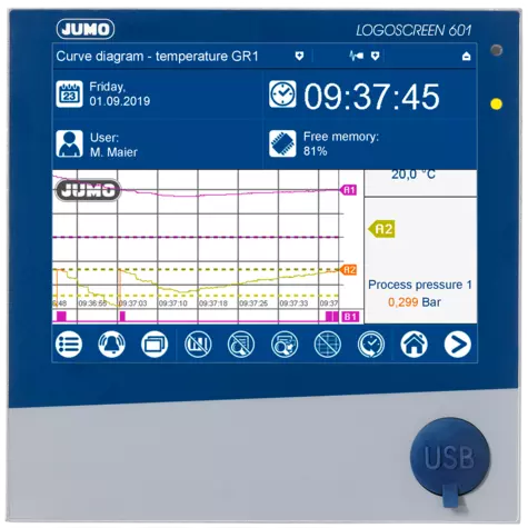 JUMO LOGOSCREEN 601 - Registratore videografico touchscreen