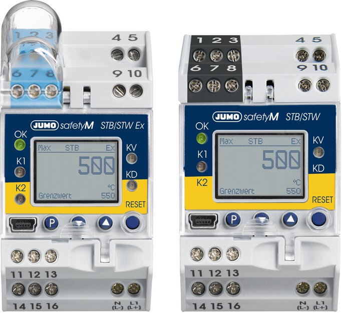 Electronic safety temperature limiter according to DIN EN 14597 / ATEX JUMO safetyM STB/STW Ex (701155)